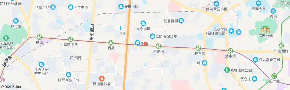 昆明人民西路口近华浦路_公交站地图_昆明公交_妙搜公交查询2025