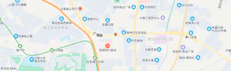 昆明广福路口(西华路)_公交站地图_昆明公交_妙搜公交查询2025