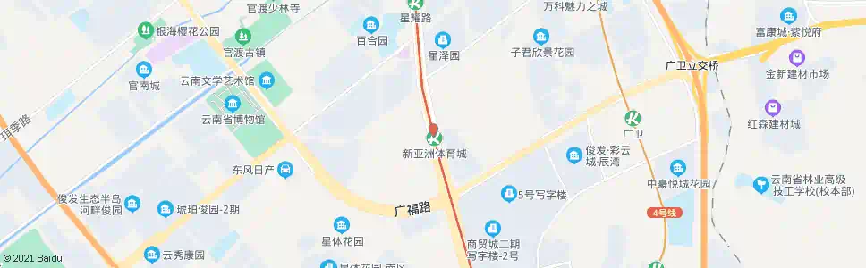 昆明广福立交北_公交站地图_昆明公交_妙搜公交查询2025