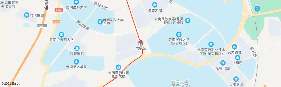 昆明大学城站_公交站地图_昆明公交_妙搜公交查询2025