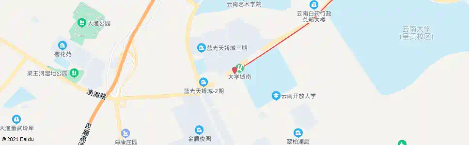 昆明大学城地铁站A口_公交站地图_昆明公交_妙搜公交查询2025
