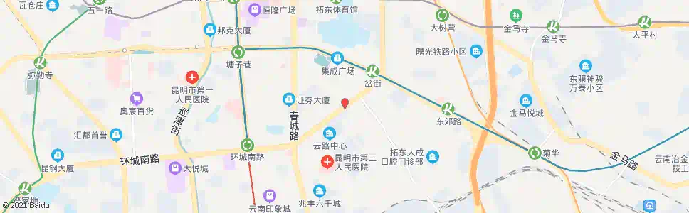 昆明民航路口环城南路_公交站地图_昆明公交_妙搜公交查询2025