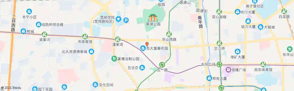 昆明西二中_公交站地图_昆明公交_妙搜公交查询2025