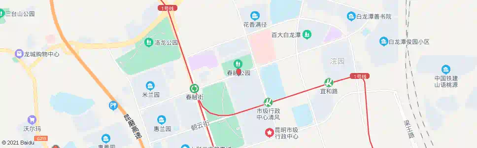 昆明新区会堂(春融街)_公交站地图_昆明公交_妙搜公交查询2025