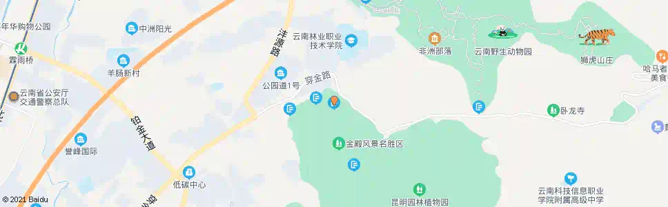 昆明金殿公园北门_公交站地图_昆明公交_妙搜公交查询2025