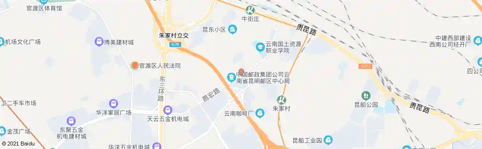 昆明昌宏路口经邮路_公交站地图_昆明公交_妙搜公交查询2025