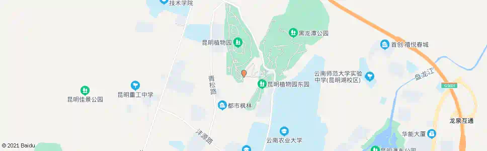 昆明植物园东门_公交站地图_昆明公交_妙搜公交查询2025