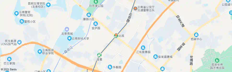 昆明北京路口北辰大道(北辰地铁站)_公交站地图_昆明公交_妙搜公交查询2025