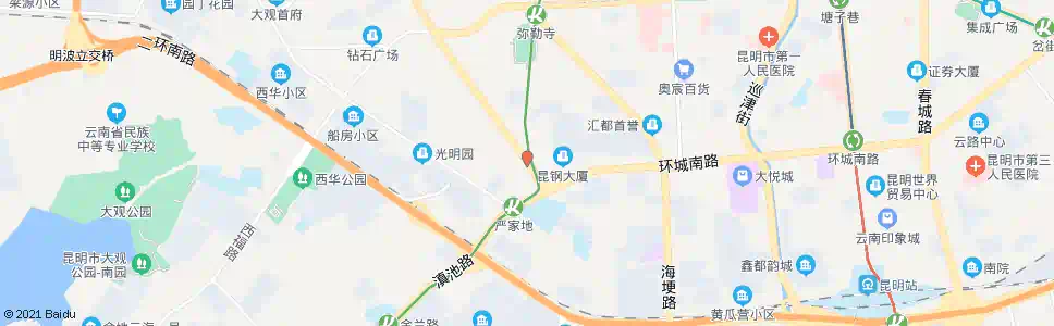 昆明滇池路口环城西路_公交站地图_昆明公交_妙搜公交查询2025