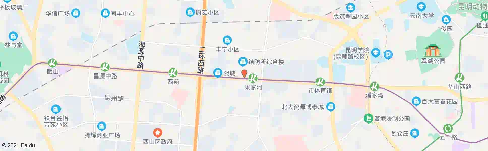 昆明梁家河车场(西园路)_公交站地图_昆明公交_妙搜公交查询2025