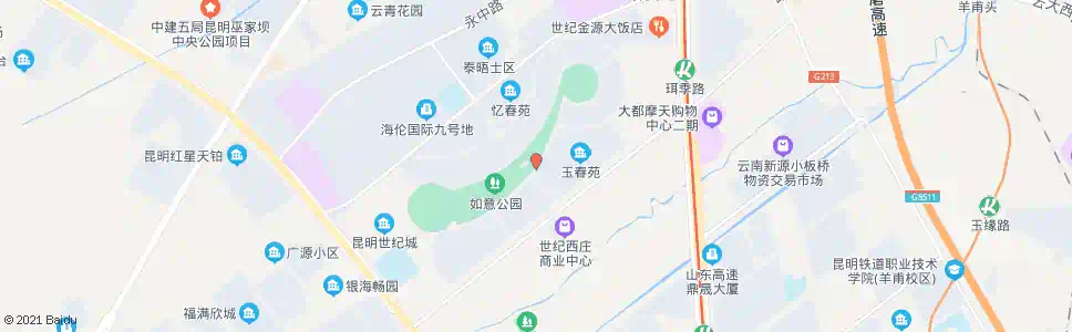 昆明如意公园_公交站地图_昆明公交_妙搜公交查询2025