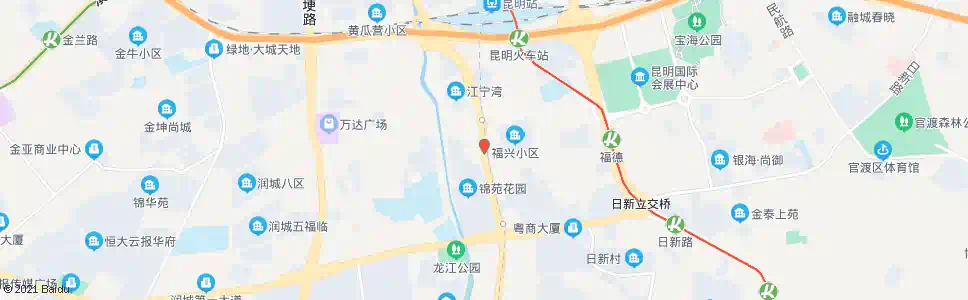 昆明福达路口(官南大道)_公交站地图_昆明公交_妙搜公交查询2025