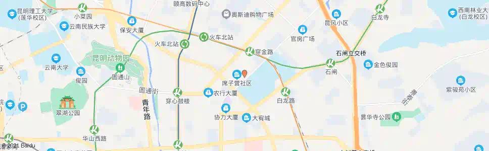 昆明席子营(新兴路)_公交站地图_昆明公交_妙搜公交查询2025