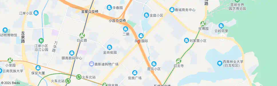 昆明小坝立交桥(二环北路)_公交站地图_昆明公交_妙搜公交查询2025