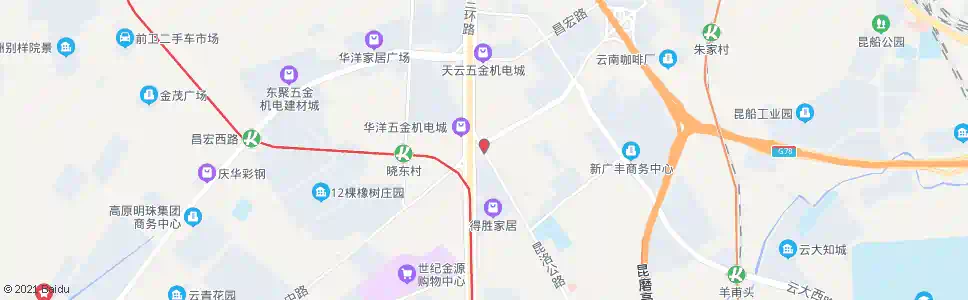 昆明雨龙村(昆洛路)_公交站地图_昆明公交_妙搜公交查询2025