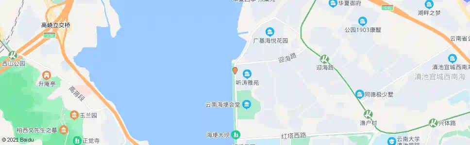 昆明海埂大坝车场_公交站地图_昆明公交_妙搜公交查询2025