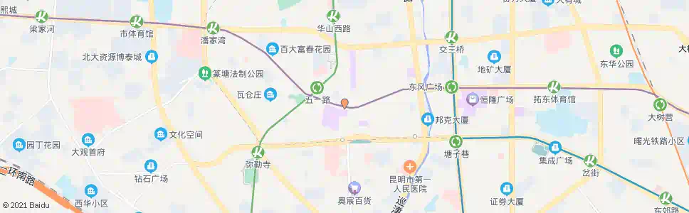 昆明南屏街西口_公交站地图_昆明公交_妙搜公交查询2025
