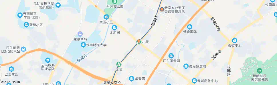 昆明北辰大道路口(穿金路)_公交站地图_昆明公交_妙搜公交查询2025