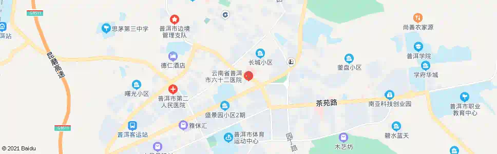 普洱六十二医院_公交站地图_普洱公交_妙搜公交查询2025