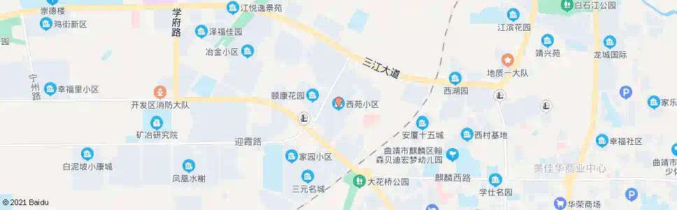 曲靖西苑小区_公交站地图_曲靖公交_妙搜公交查询2025