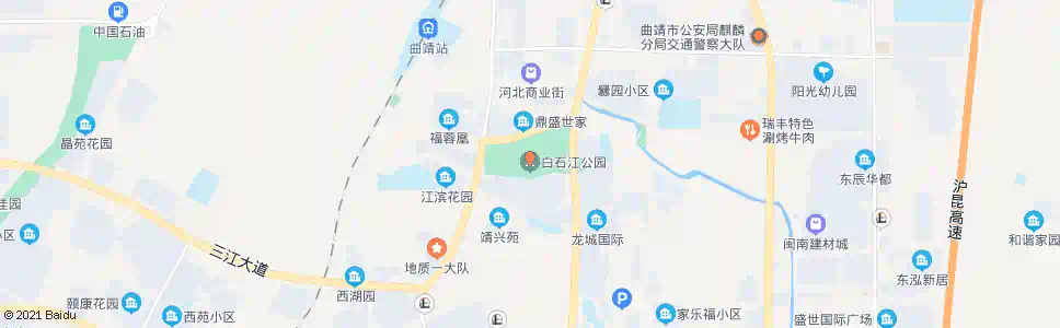 曲靖白石江公园_公交站地图_曲靖公交_妙搜公交查询2025