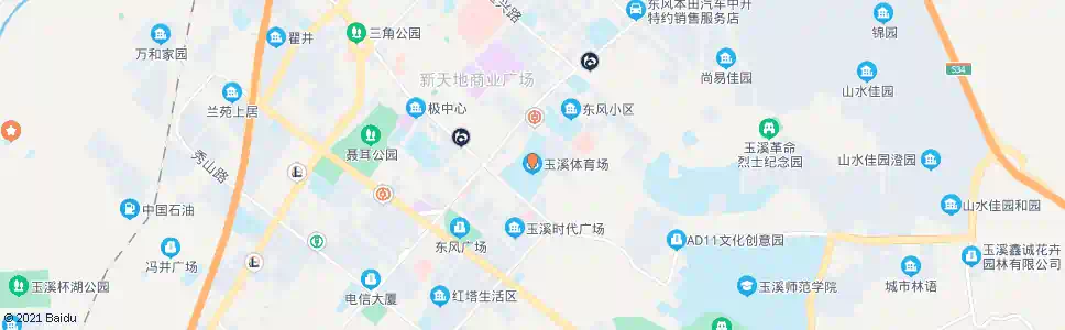玉溪体育场_公交站地图_玉溪公交_妙搜公交查询2025