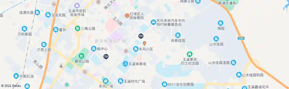 玉溪东风小区_公交站地图_玉溪公交_妙搜公交查询2025