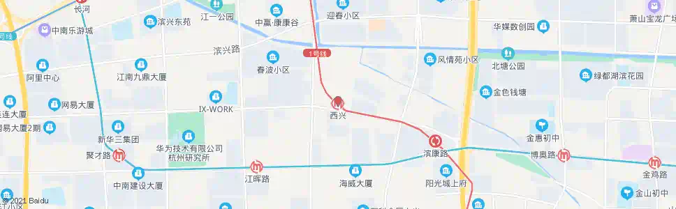 杭州西兴站_公交站地图_杭州公交_妙搜公交查询2025