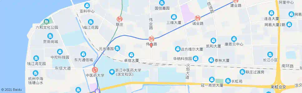杭州伟业路滨康路口_公交站地图_杭州公交_妙搜公交查询2025