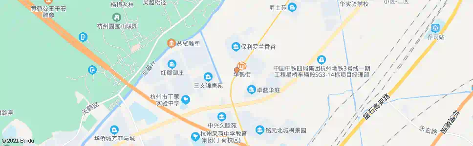 杭州天都路华鹤街口_公交站地图_杭州公交_妙搜公交查询2025
