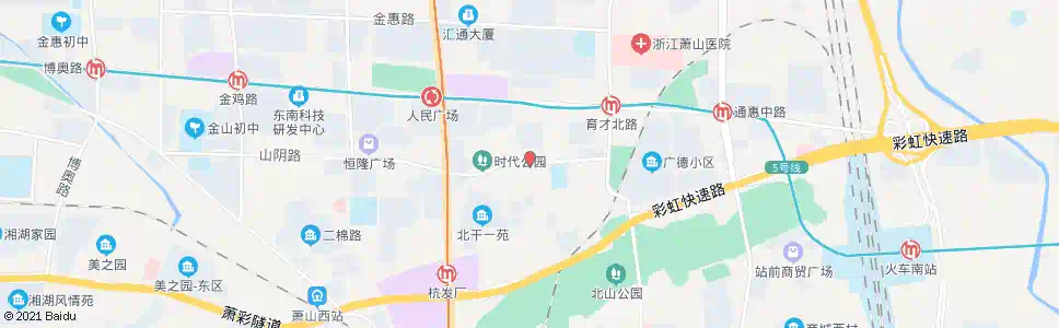 杭州北干二苑_公交站地图_杭州公交_妙搜公交查询2025