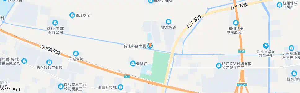 杭州传化科技城_公交站地图_杭州公交_妙搜公交查询2025