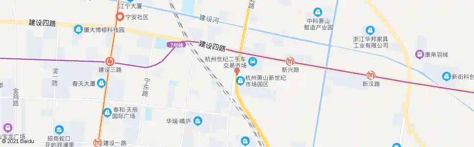 杭州新世纪市场_公交站地图_杭州公交_妙搜公交查询2025