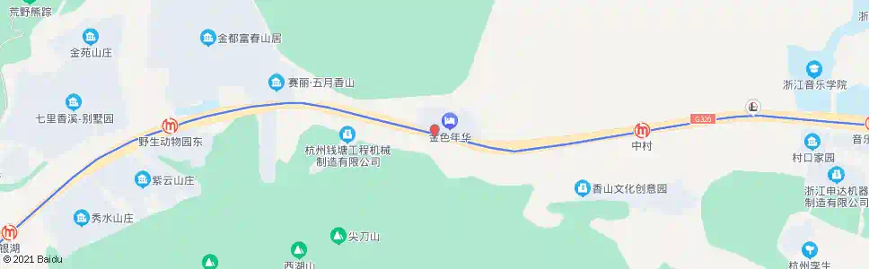 杭州金色年华(水源村)_公交站地图_杭州公交_妙搜公交查询2025