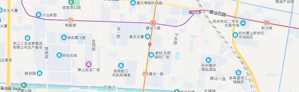 杭州建设二路市心路口_公交站地图_杭州公交_妙搜公交查询2025