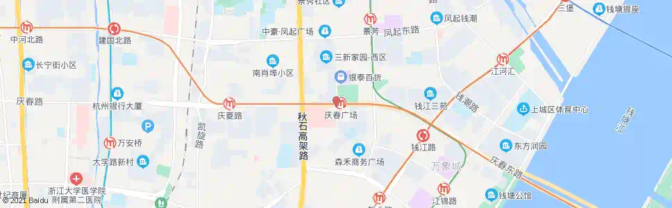 杭州庆春广场南_公交站地图_杭州公交_妙搜公交查询2025