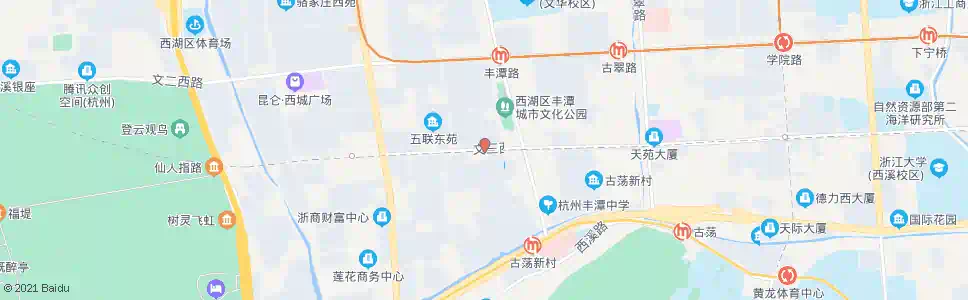 杭州丰潭路文三西路口_公交站地图_杭州公交_妙搜公交查询2025