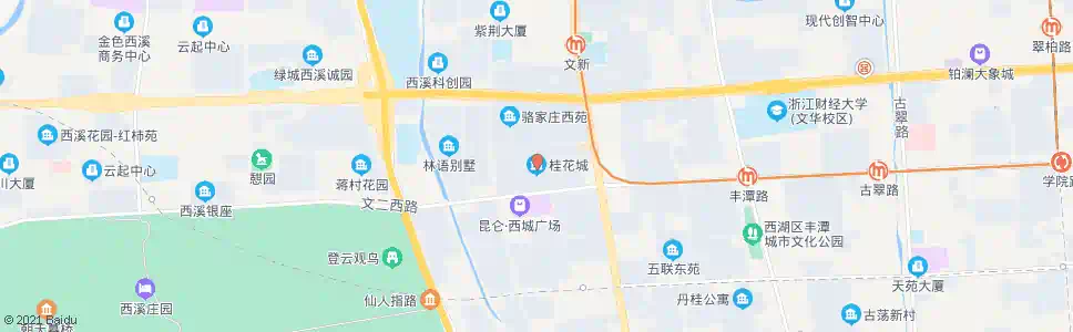 杭州桂花城(浙江绿城医院)_公交站地图_杭州公交_妙搜公交查询2025