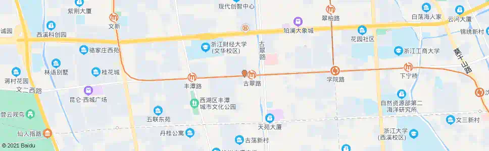 杭州文二西路通普路口_公交站地图_杭州公交_妙搜公交查询2025