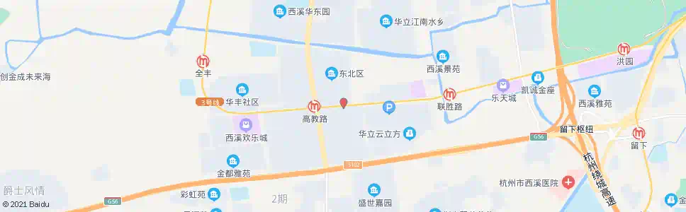 杭州创新路高教路口_公交站地图_杭州公交_妙搜公交查询2025