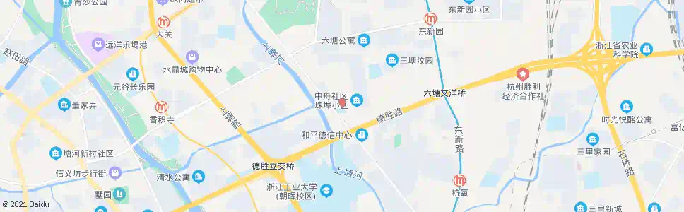杭州杨六村(市城建档案馆)_公交站地图_杭州公交_妙搜公交查询2025