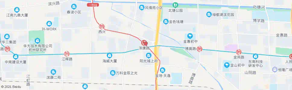 杭州滨康路站_公交站地图_杭州公交_妙搜公交查询2025