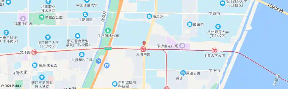 杭州下沙城(二号大街)_公交站地图_杭州公交_妙搜公交查询2025