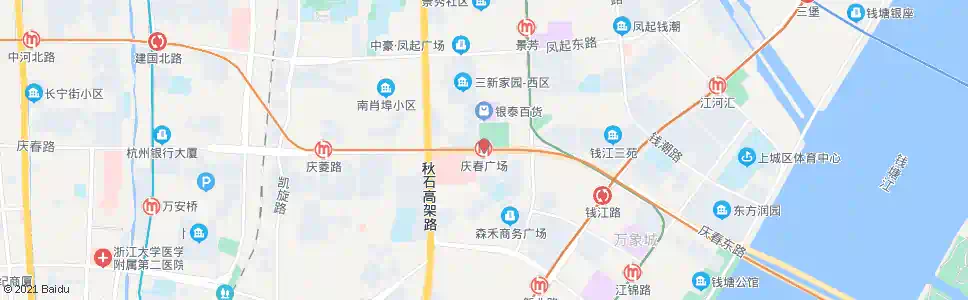 杭州庆春广场西_公交站地图_杭州公交_妙搜公交查询2025