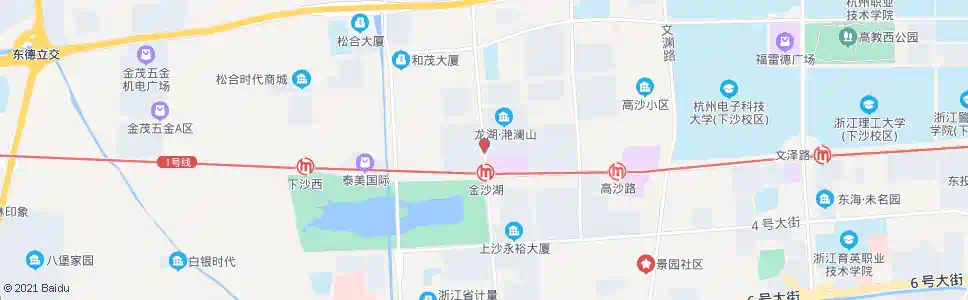 杭州下沙行政中心东_公交站地图_杭州公交_妙搜公交查询2025