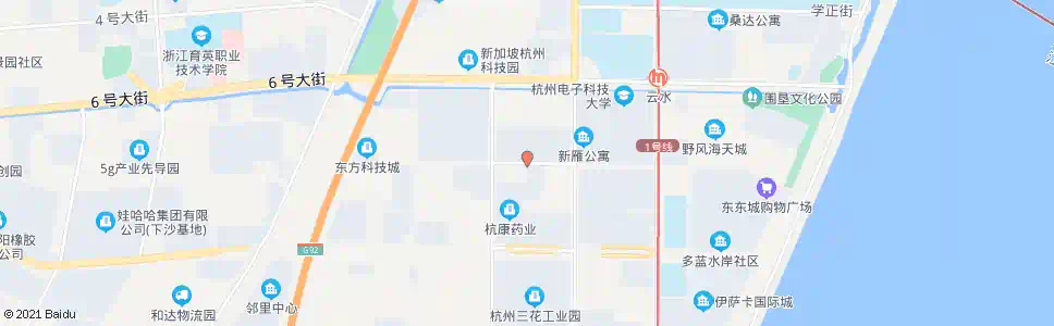 杭州二十号大街一号路口_公交站地图_杭州公交_妙搜公交查询2025