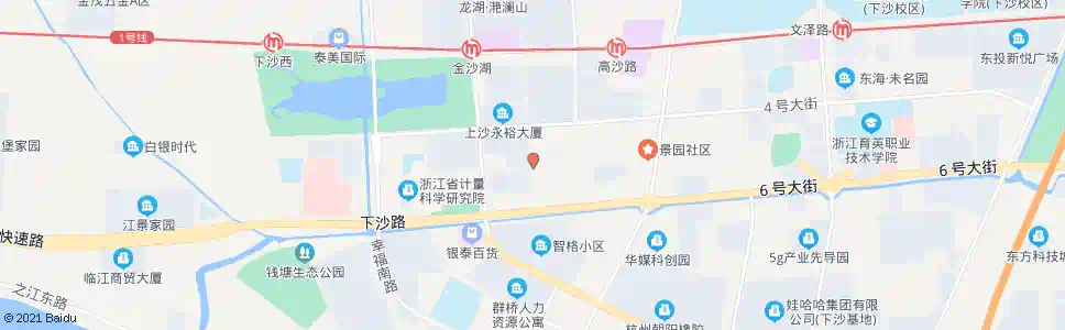 杭州海通街上沙路口_公交站地图_杭州公交_妙搜公交查询2025