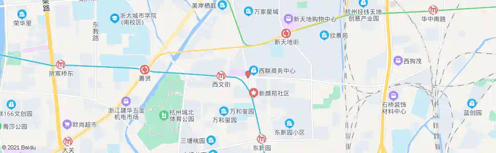 杭州东新路西文街口(brt)_公交站地图_杭州公交_妙搜公交查询2025