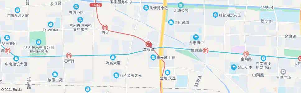 杭州地铁滨康路站(滨安路)_公交站地图_杭州公交_妙搜公交查询2025