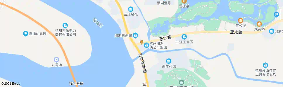 杭州亚太路时代大道(三江口)_公交站地图_杭州公交_妙搜公交查询2025